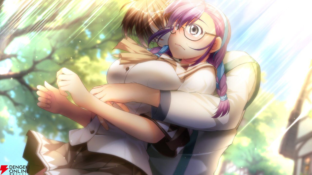 1boy, 1girl, atelier-moo, blue_headband, blue_ribbon, blurry, blurry_background, blush