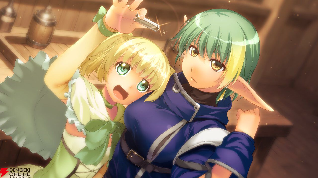 :d, atelier-moo, belt, black_belt, blonde_hair, blue_dress, blurry, blurry_background