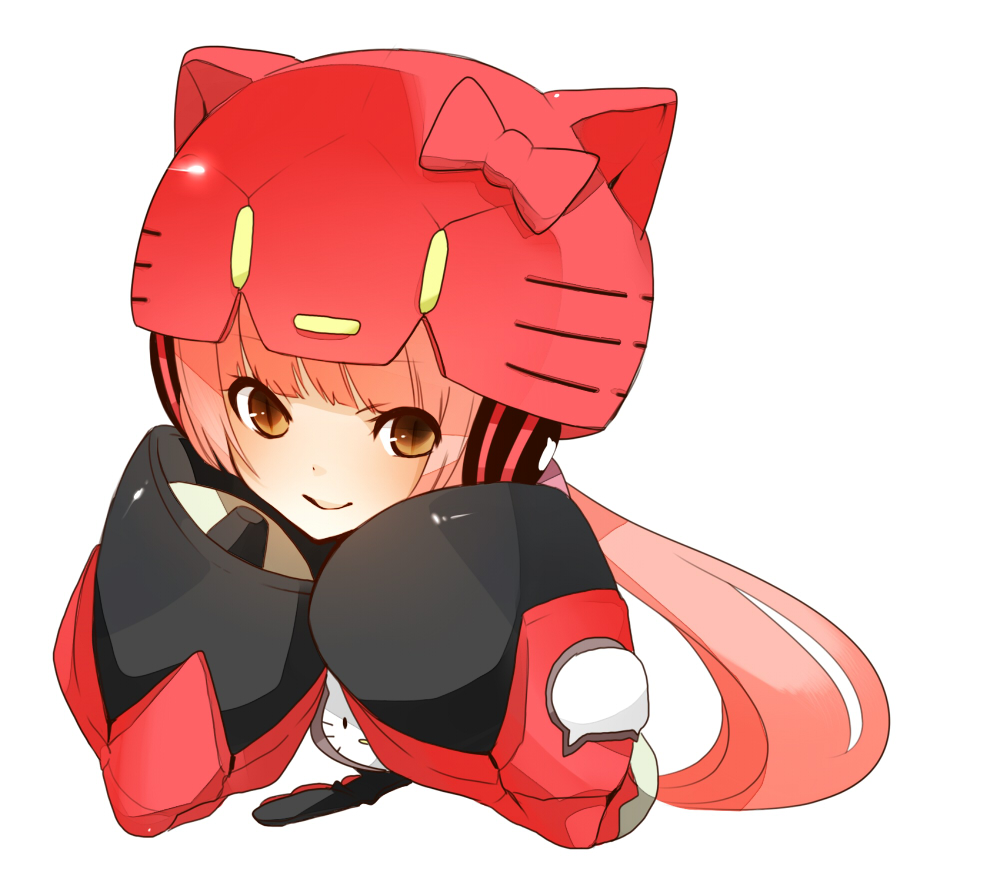 animal_hat, brown_eyes, face, hat, headphones, helmet, koyubi, koyubi_right