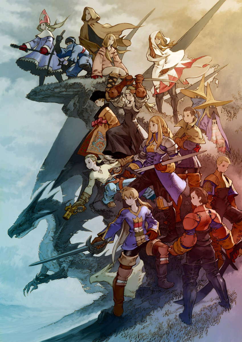 agrias_oaks, alma_beoulve, annotated, archer_(fft), argath_thadalfus, armor, black_mage, black_mage_(fft)