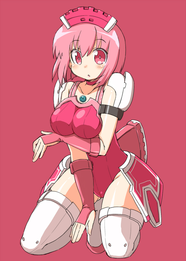 :o, blush, breast_hold, breasts, caseal, choker, elenor_camuel, fingerless_gloves