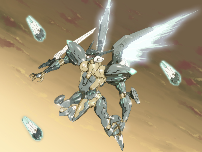 fin_funnels, flying, funnels, highres, jehuty, mecha, nelo_(fox), no_humans