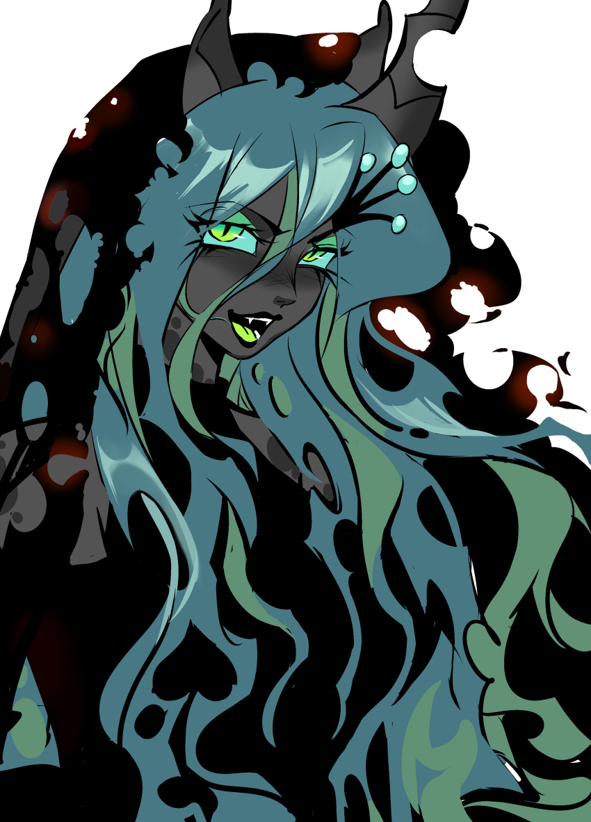 1girl, absurdres, animal_ears, bare_shoulders, black_shirt, black_veil, blue_hair, blue_sclera