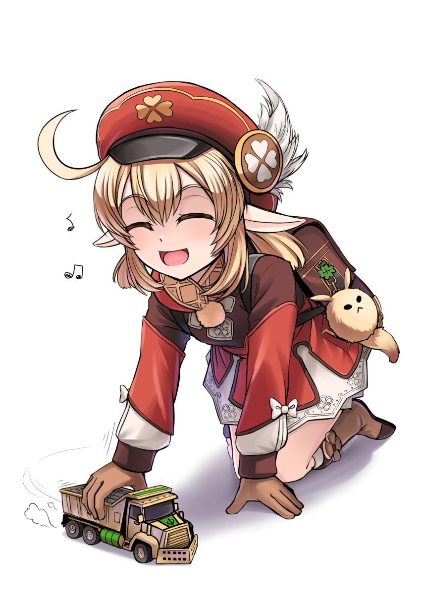 bomb_truck, command_&amp;_conquer, command_&amp;_conquer:_generals, english_commentary, genshin_impact, happy, highres, klee_(genshin_impact), playing, senpaihawkkun, smile, toy, toy_truck