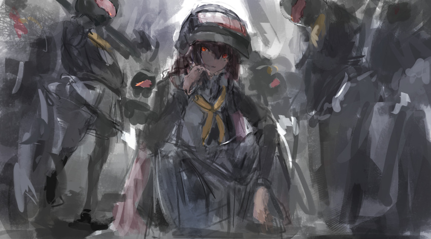 absurdres, black_helmet, blue_archive, commentary_request, from_below, helmet, helmet_gangster_(blue_archive), highres