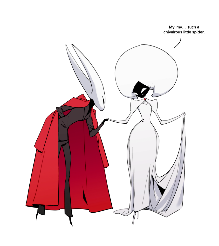 2girls, alternate_costume, arthropod_girl, black_suit, coat, coat_on_shoulders, curtsey, dress