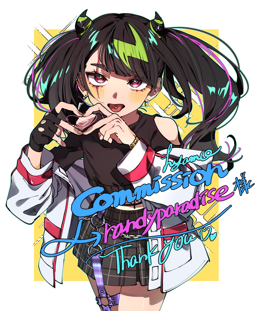 1girl, 3am, absurdres, bare_shoulders, black_gloves, black_hair, black_shirt, blush
