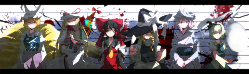 ascot, bad_id, black_hair, blonde_hair, blue_eyes, bow, braid, brown_eyes