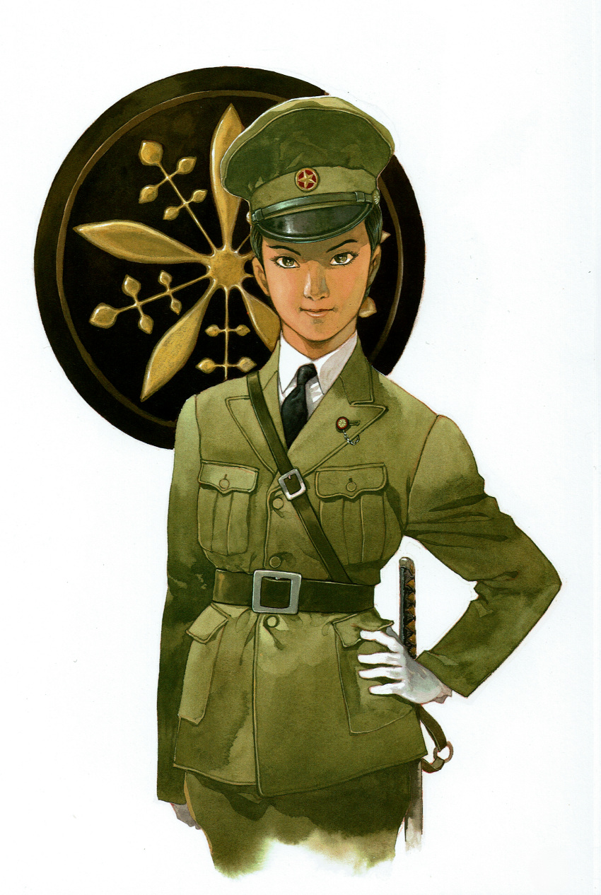 absurdres, belt, hat, highres, imperial_japanese_army, katana, manchukuo, military