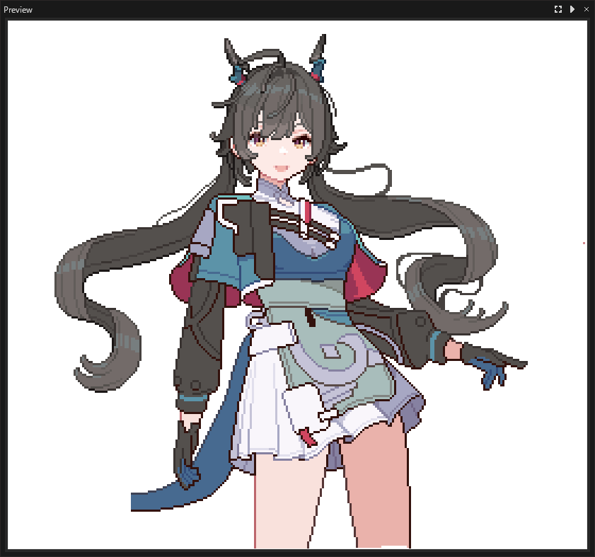 1girl, arknights, arknights:_endfield, black_gloves, black_hair, blue_gloves, blue_horns, blue_tail
