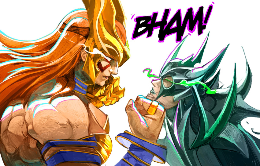 2girls, angela_(marvel), armor, bodypaint, breasts, hela_(marvel), highres, large_breasts