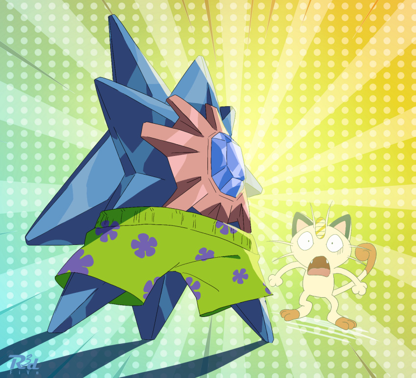artist_name, cat, commentary, cosplay, english_commentary, fangs, floral_print, highres