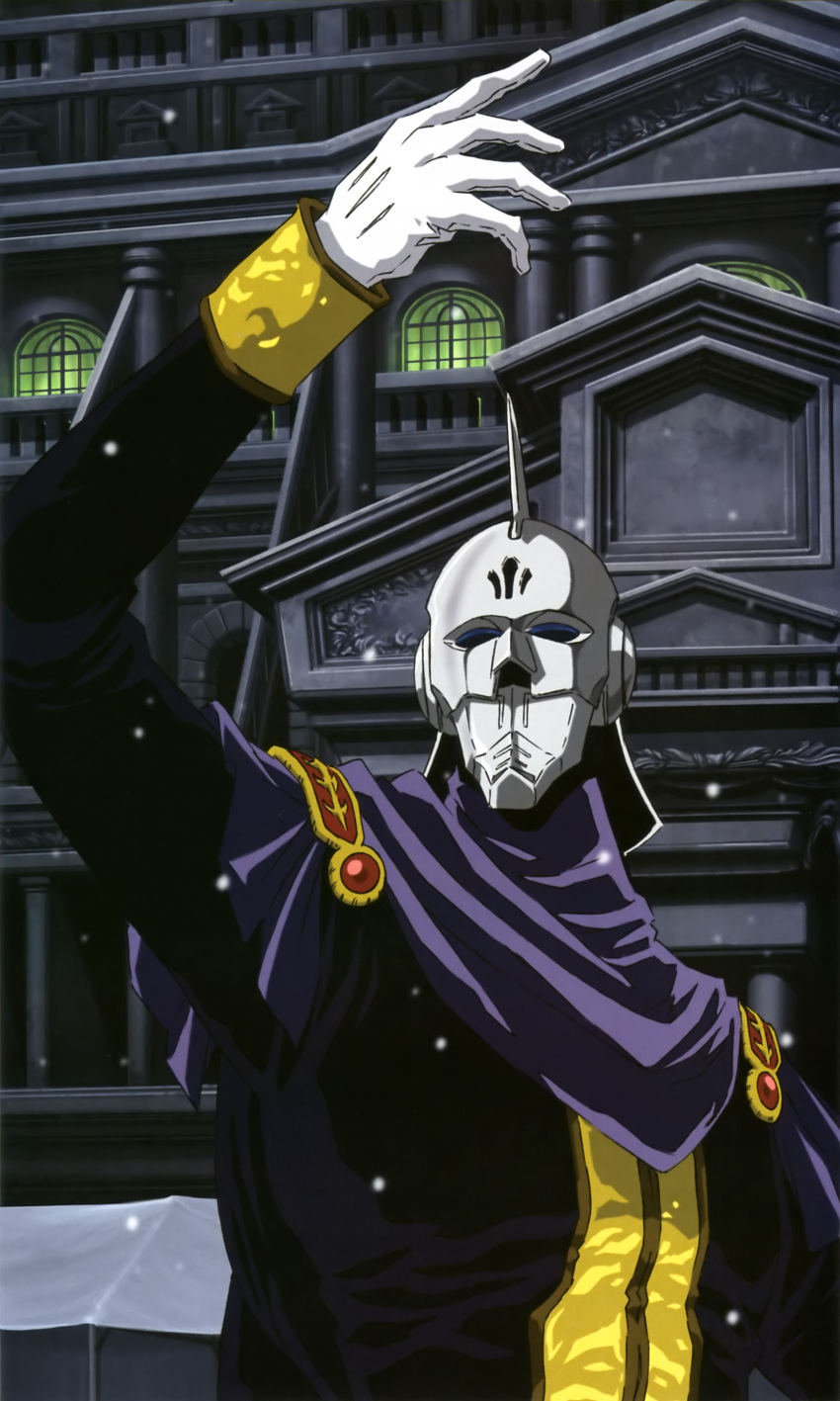 absurdres, arm_up, artist_request, carozzo_ronah, combat_helmet, cosmo_babylonia, crossbone_vanguard, gloves