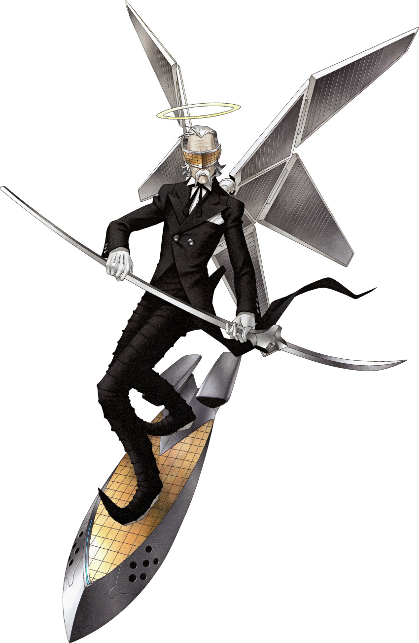1boy, absurdres, aircraft, butler, coattails, facial_hair, formal_clothes, gloves