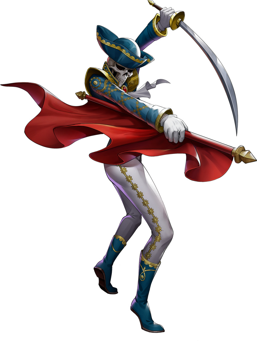 1boy, artist_request, demon_(megami_tensei), fighting_stance, full_body, gloves, hat, highres