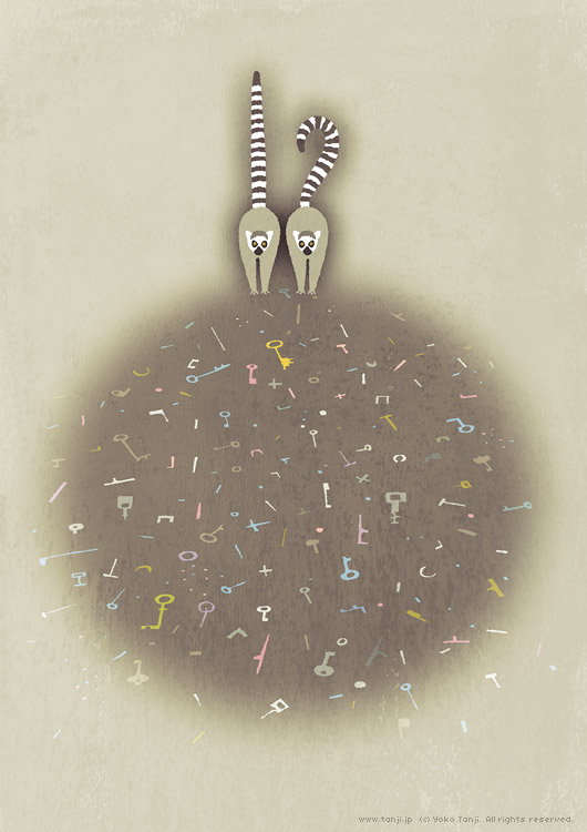 !?, animal_focus, archived_source, artist_name, black_tail, brown_background, brown_fur, brown_theme