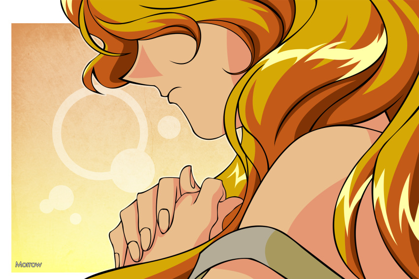 bare_shoulders, bishoujo_senshi_sailor_moon, frown, hands_clasped, highres, hitodama_(artist), long_hair, magical_girl