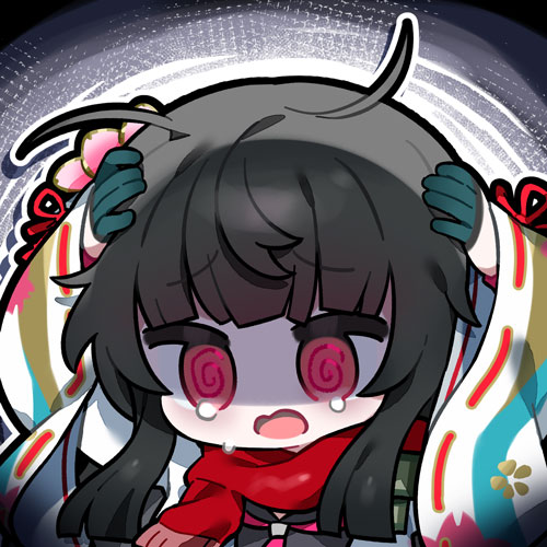 1girl, @_@, artist_request, black_hair, chibi, chibi_only, disheveled, girls'_frontline_2:_exilium