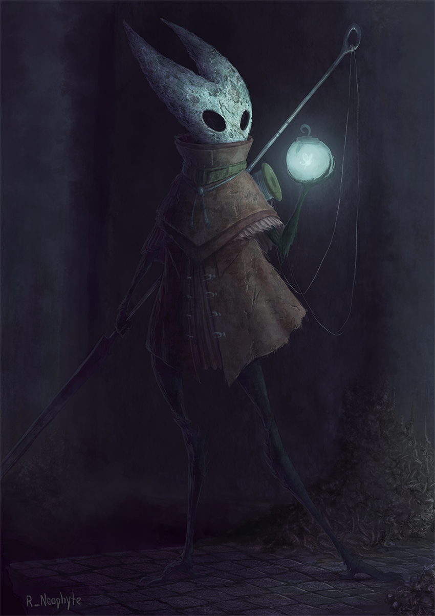 1girl, arthropod_girl, artist_name, black_eyes, black_skin, bug, cloak, colored_skin