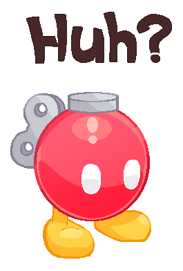 bob-omb_buddy, coffeedolphine, commentary, english_commentary, full_body, lowres, no_humans, solid_oval_eyes