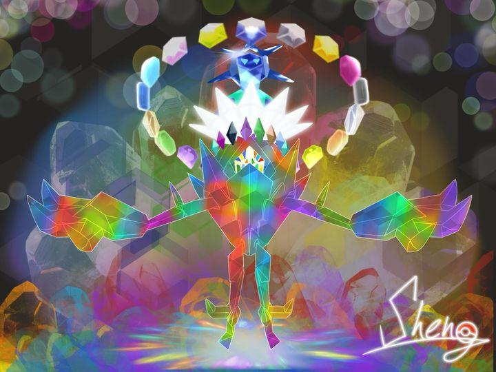 claws, commentary_request, crystal, full_body, necrozma, necrozma_(normal), nick_xu, no_humans