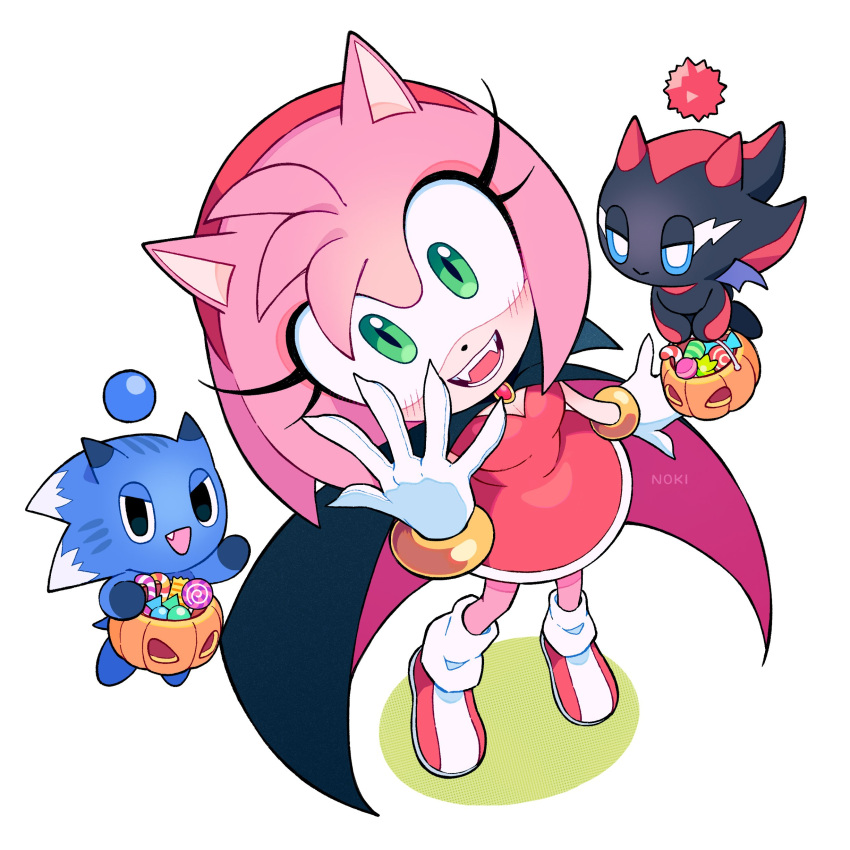 1girl, absurdres, amy_rose, animal_ears, black_cape, blush, boots, bracelet