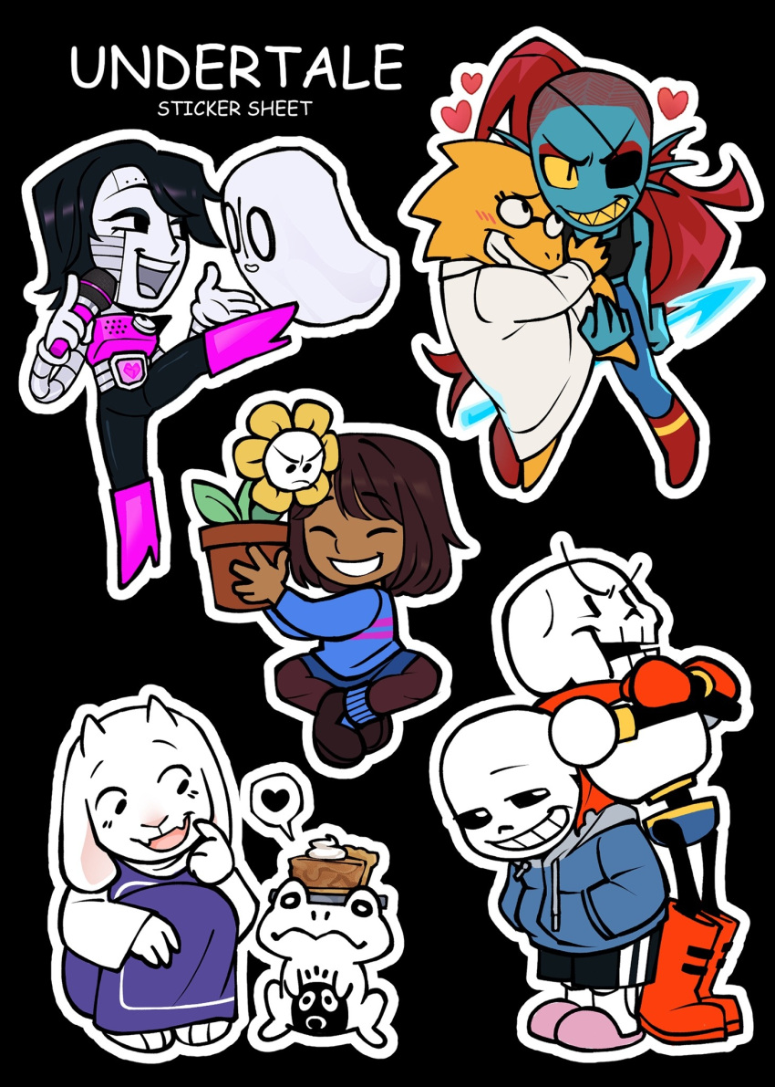 0_0, 2024, 2d, 2others, 3boys, 3girls, alphys, alternate_skin_color