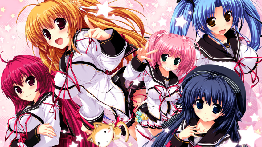 group, hayase_manami, himekawa_fuuka, kamikaze_explorer, okihara_kotoha, oshiki_hitoshi, seifuku, usami_saori