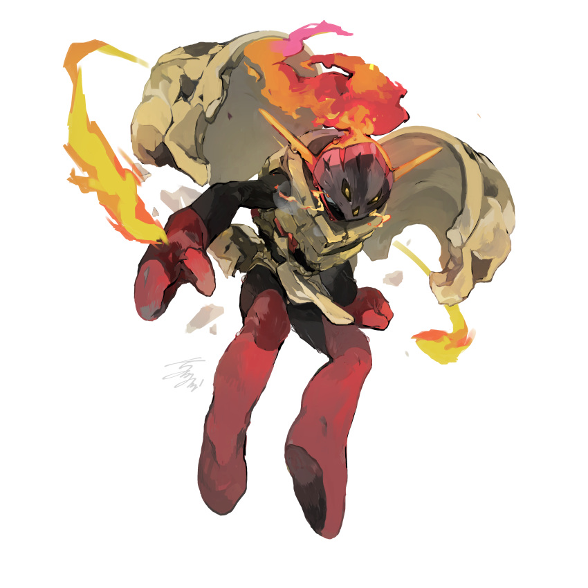 1other, absurdres, armarouge, armor, bare_shoulders, breastplate, clenched_hand, colored_skin