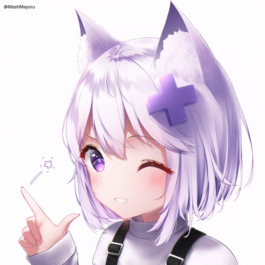 1girl, animal_ear_fluff, animal_ears, blush, cat_ears, cat_girl, commentary, commission