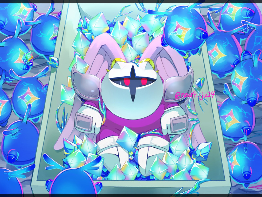 armor, crystal, galacta_knight, gloves, highres, horns, kirby_(series), kirby_and_the_forgotten_land