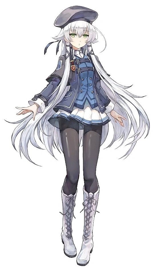 1girl, altina_orion, bad_link, beret, black_hat, black_pantyhose, boots, capelet