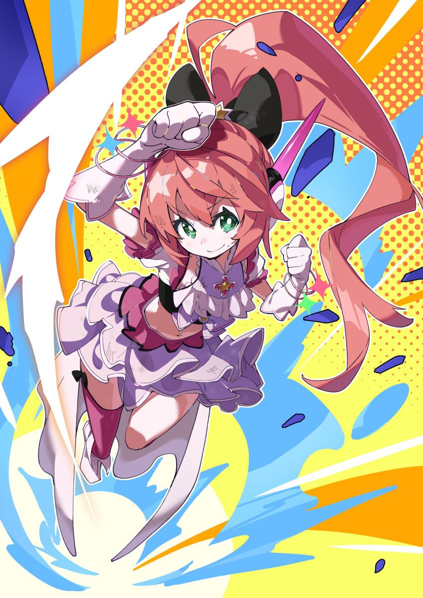 1girl, absurdres, aqua_eyes, black_bow, bow, closed_mouth, ear_protection, elbow_gloves