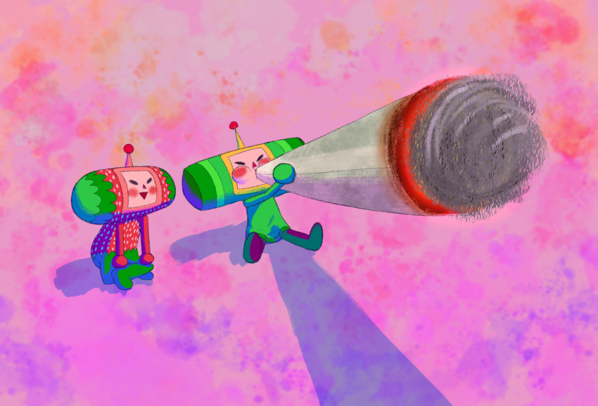 blush, commentary, english_commentary, full_body, highres, ichigo_(katamari_damacy), katamari_damacy, open_mouth