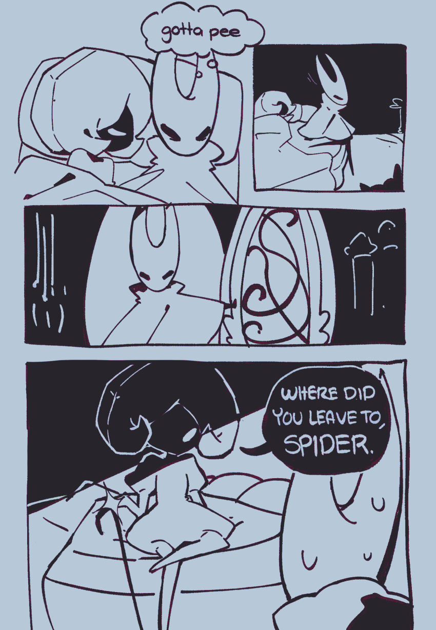 2girls, absurdres, arthropod_girl, cloak, colored_skin, colored_speech_bubble, commentary, crossed_legs