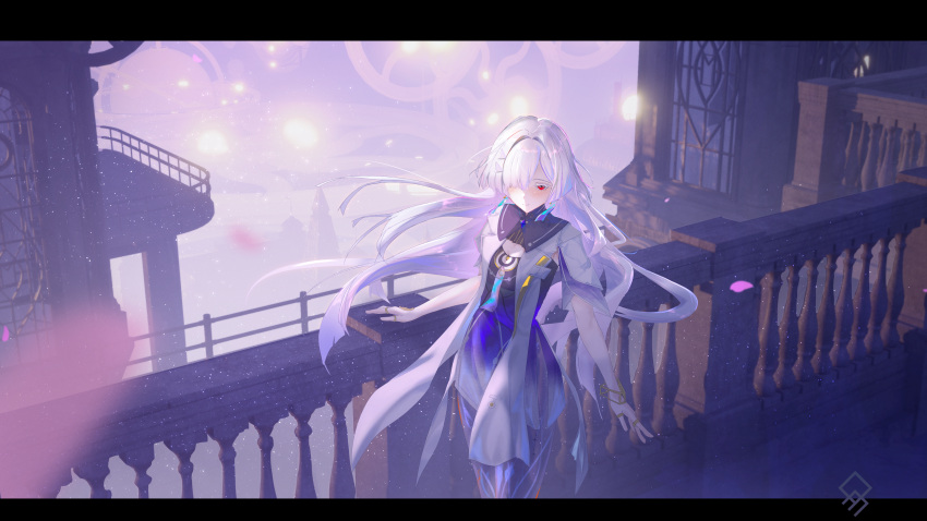 1girl, absurdres, artist_logo, colored_eyelashes, commentary, dress, english_commentary, gradient_clothes