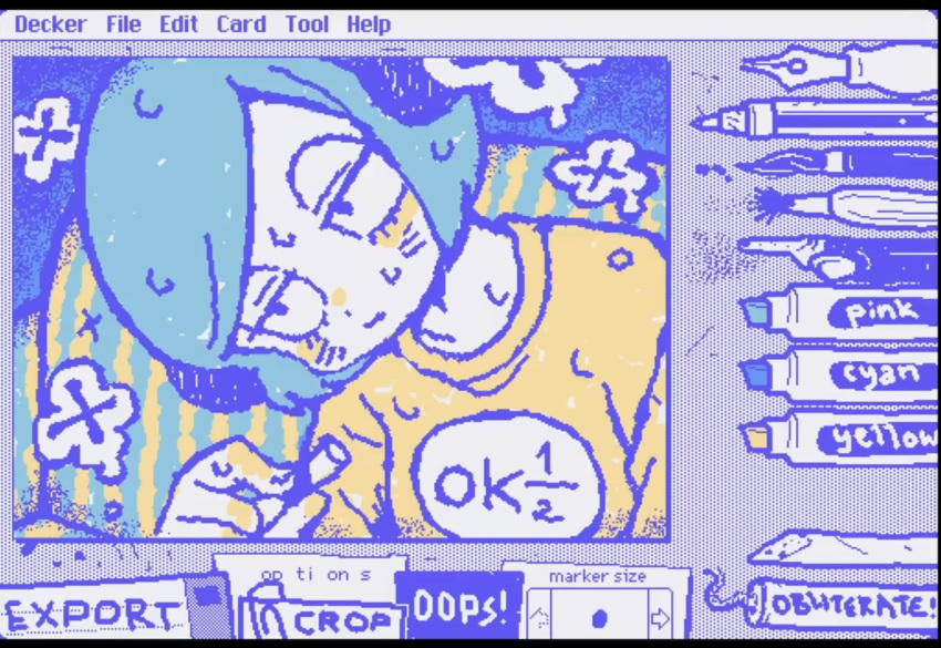 1boy, animal_ears, art_program_in_frame, blue_hair, cigarette, couch, facial_mark, fake_animal_ears