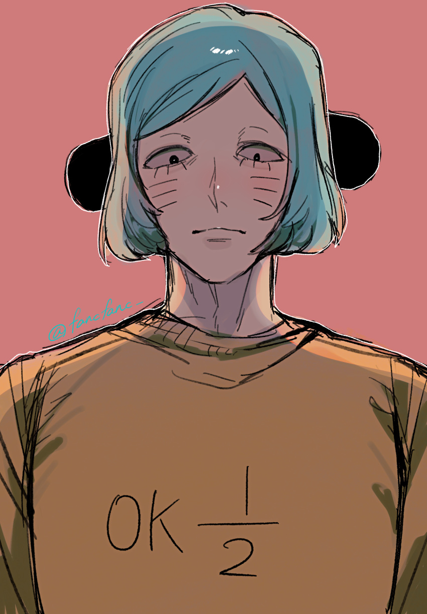 1boy, animal_ears, black_eyes, blue_hair, facial_mark, fake_animal_ears, highres, looking_at_viewer