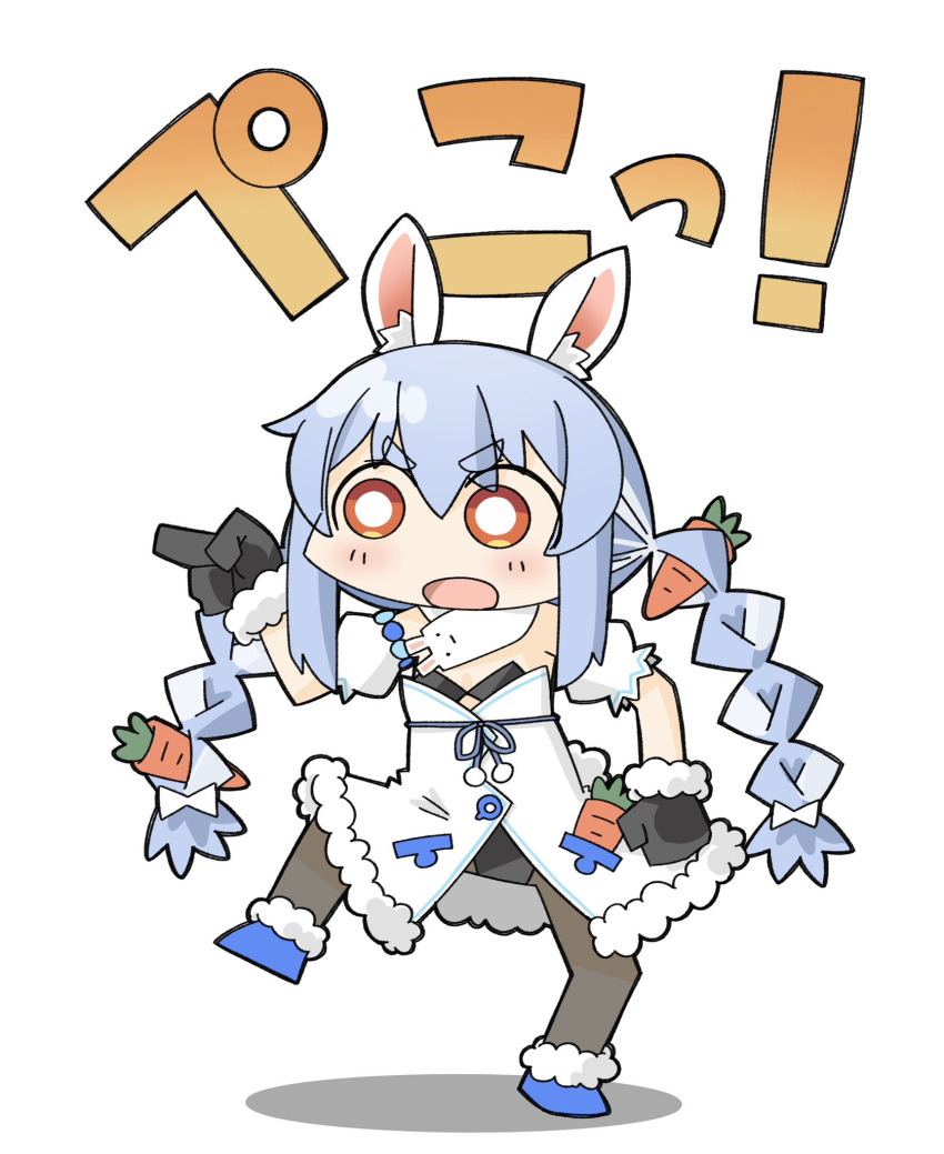 1girl, and_takashi, animal_ear_fluff, animal_ears, black_gloves, black_pantyhose, blue_shoes, blush