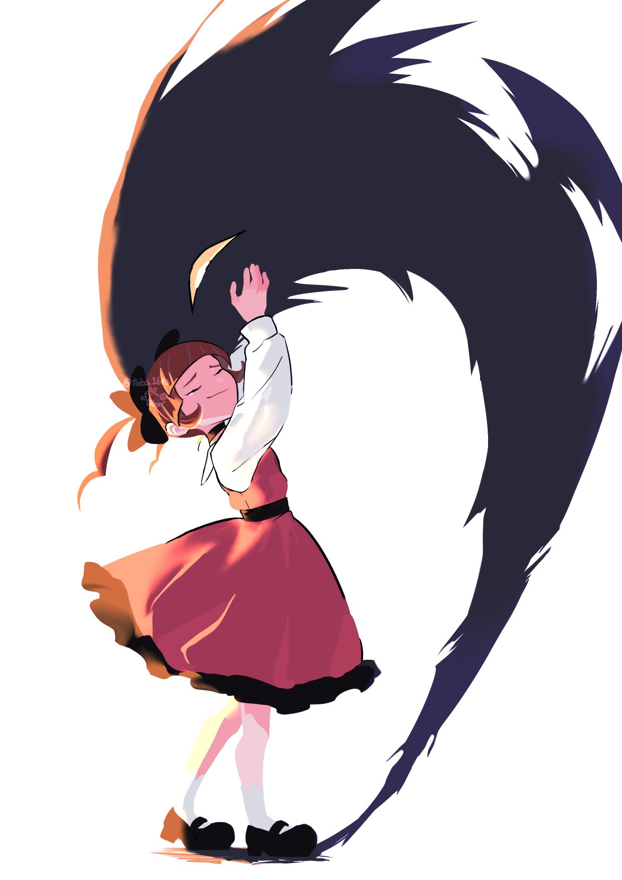 1girl, brown_hair, character_request, commentary_request, digimon, digimon_(creature), digimon_beatbreak, dress
