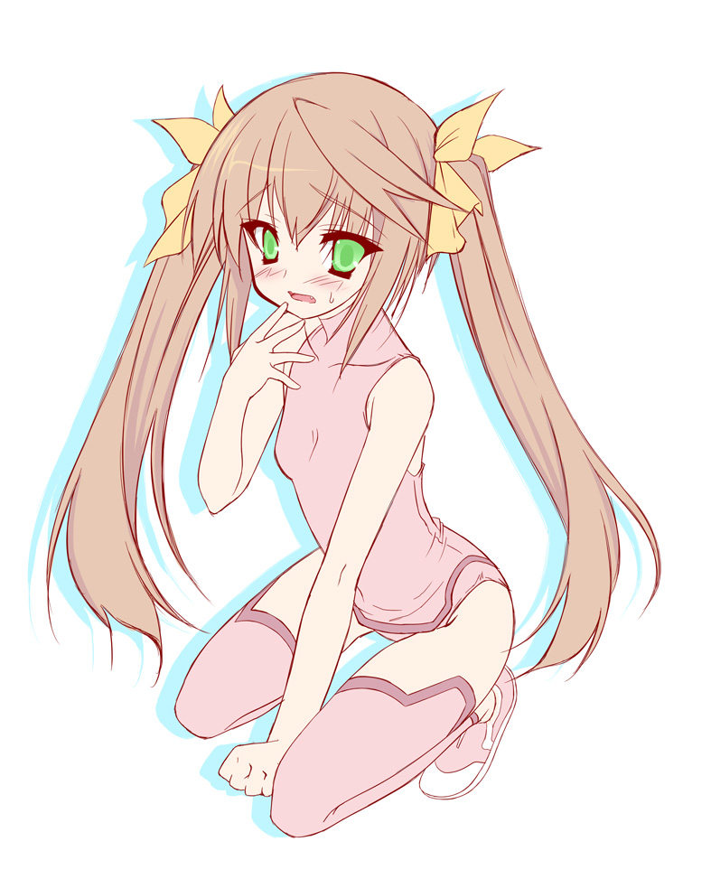 brown_hair, green_eyes, huang_lingyin, infinite_stratos, ribbon, solo, twintails, yuki_shin