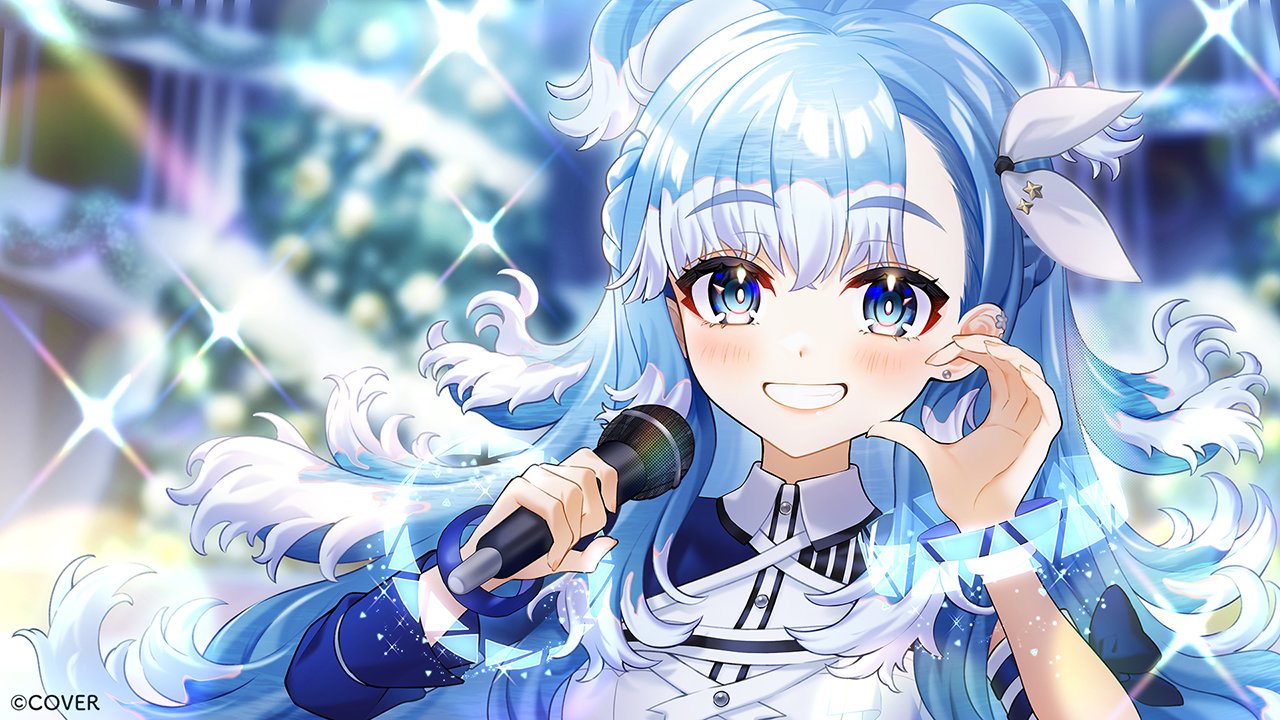 1girl, blue_eyes, blue_hair, blush, commentary_request, hololive, hololive_indonesia, kobo_kanaeru