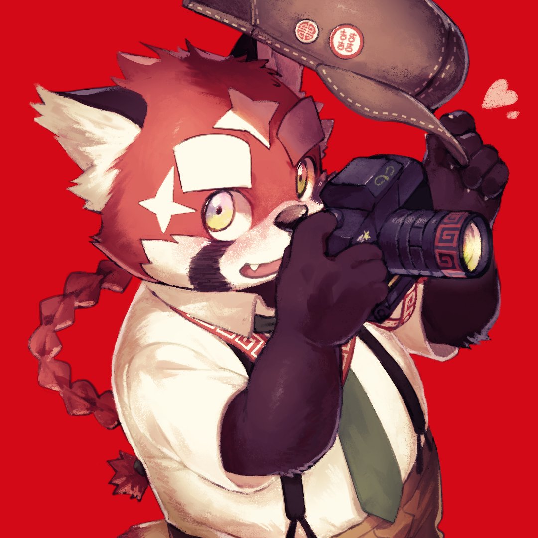 1boy, batten_xxxx, braid, camera, digital_camera, fang, furry, furry_male