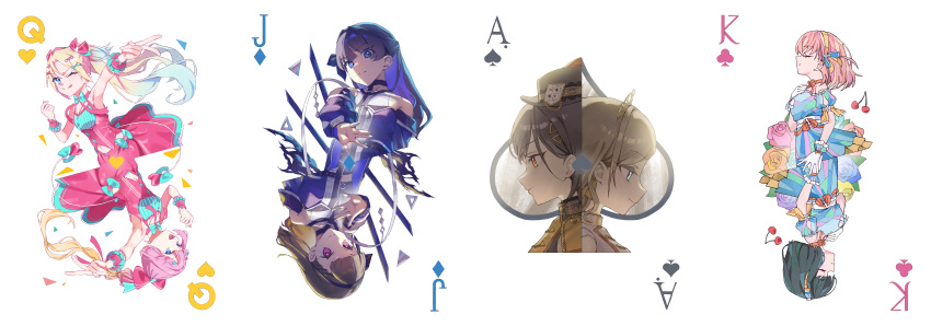 5th_live_tour_~4pair_power_spread!!!!~, 6+girls, :d, ;), ;q, absurdres, ace_(playing_card), ace_of_spades