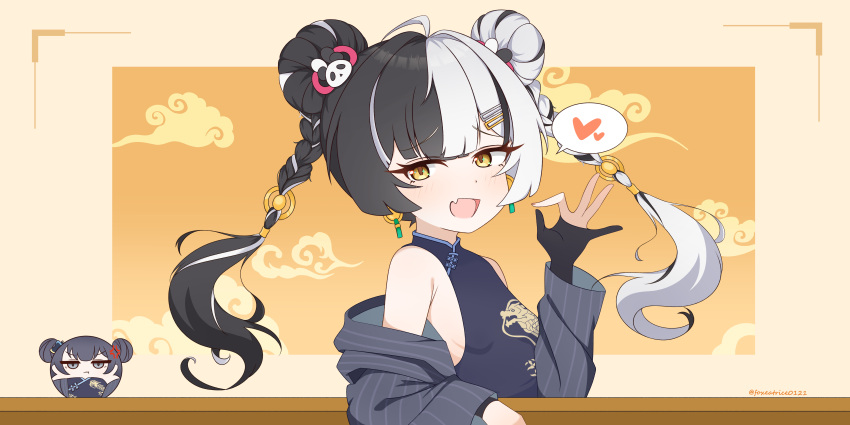 2girls, absurdres, alternate_costume, black_hair, braid, braided_twintails, cosplay, crossover