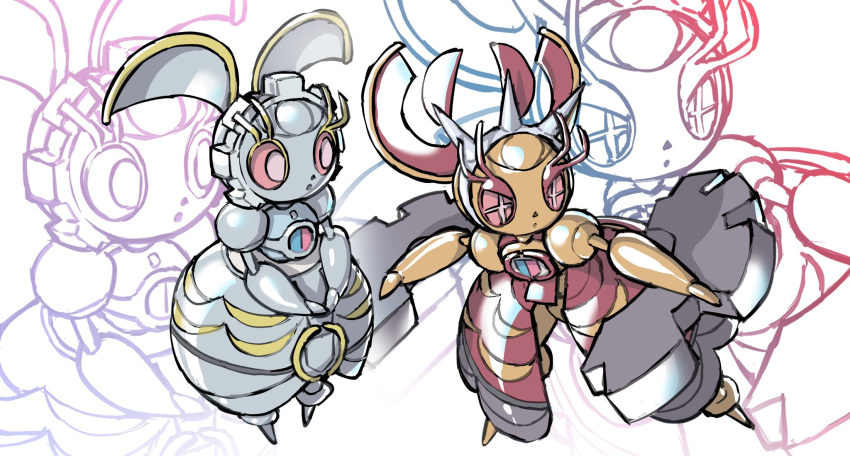 +_+, colored_sclera, commentary, cross-shaped_pupils, highres, magearna, magearna_(normal), mega_magearna
