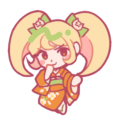 1girl, blonde_hair, blush, blush_stickers, bow, catp0sse, chibi, chibi_only
