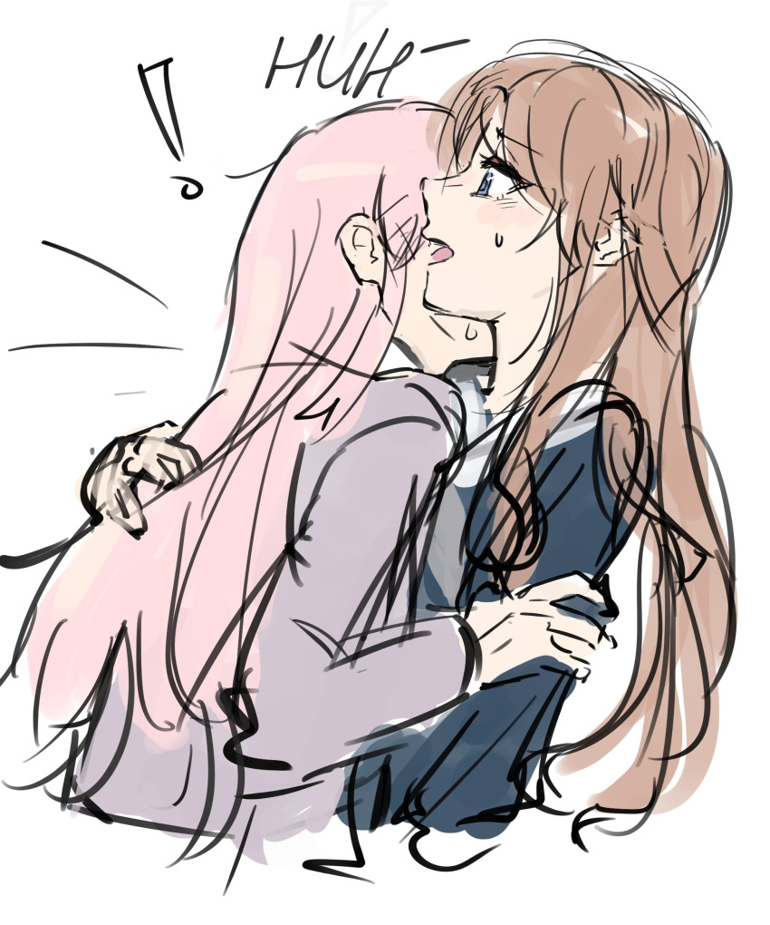 2girls, absurdres, bang_dream!, bang_dream!_it's_mygo!!!!!, blue_eyes, brown_hair, chihaya_anon, commentary