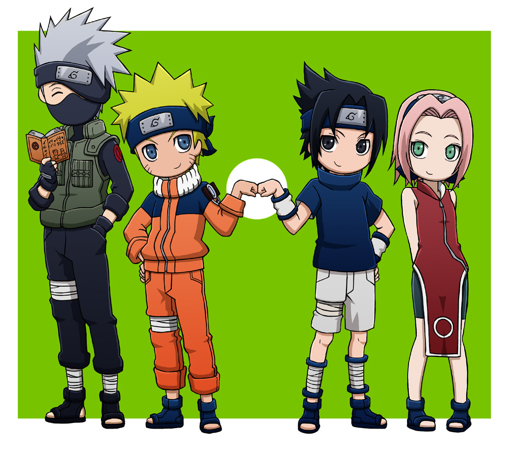 fist_bump, fist_pound, haruno_sakura, hatake_kakashi, ku2, naruto, uchiha_sasuke, uzumaki_naruto