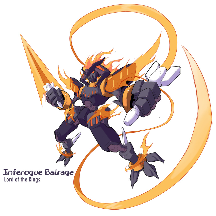 2000s_(style), armor, balrog_(tolkien), black_armor, character_name, commentary, copyright_name, energy_sword